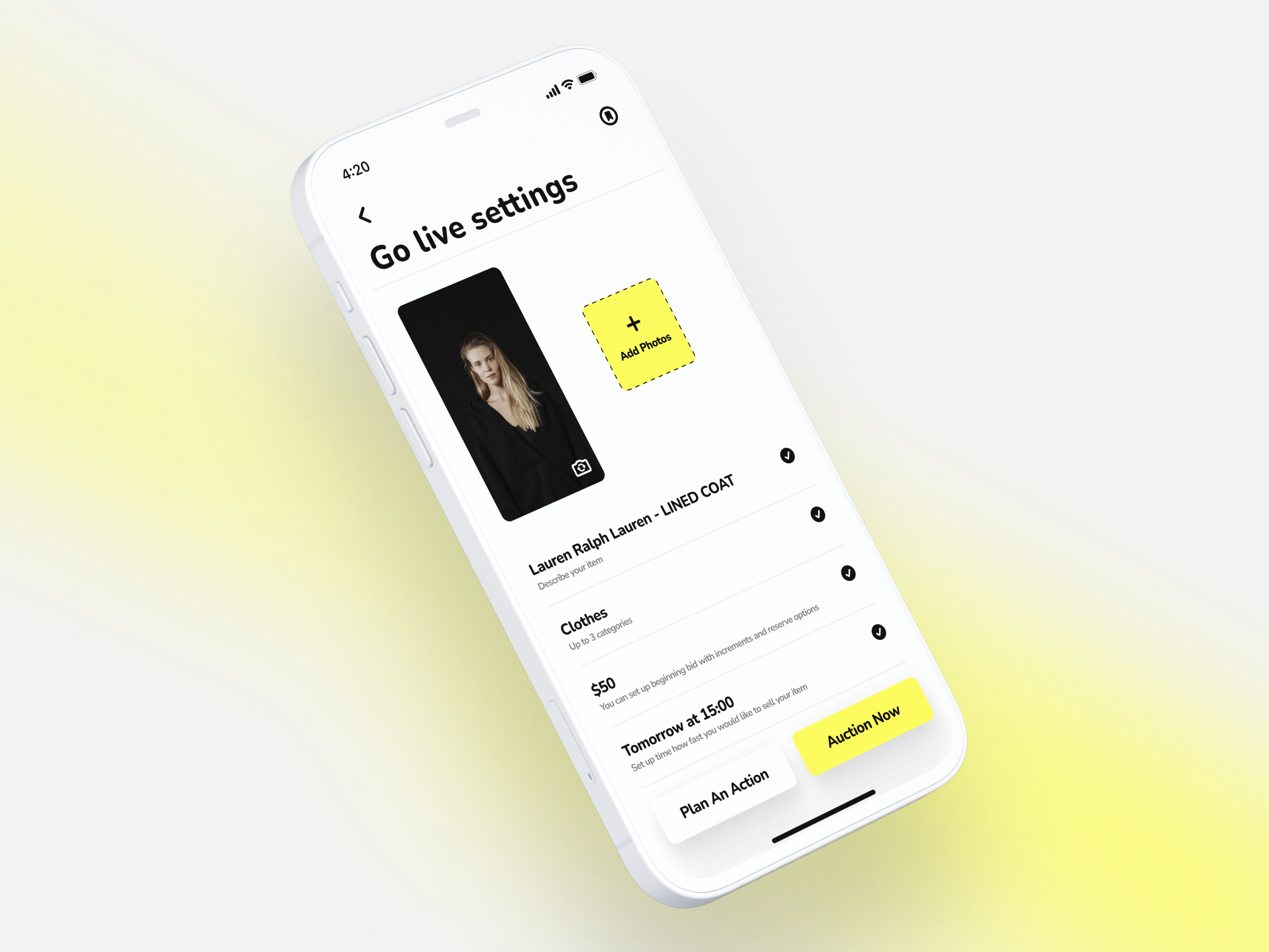 Roobah seller experience — stream setup and live auction